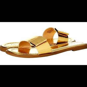 Bebe Metallic Gold Flats